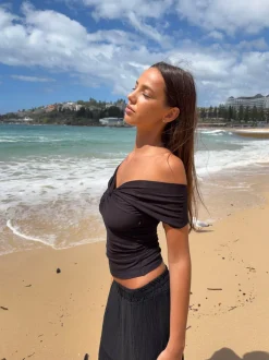 Abigail off shoulder top - Sort