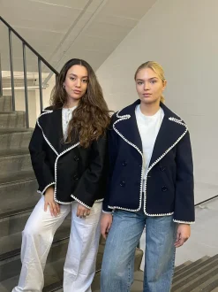 Adele jakke med stitchings - Navy
