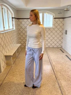 Adina lavtaljede bukser med striber - Blå