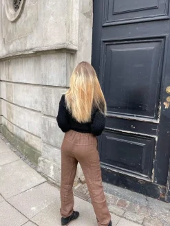 Aino hør bukser brun