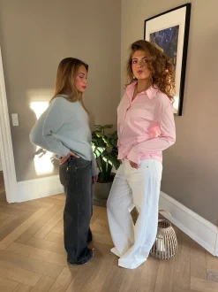 Alaia lavtaljede jeans med lyn detalje - Hvid denim