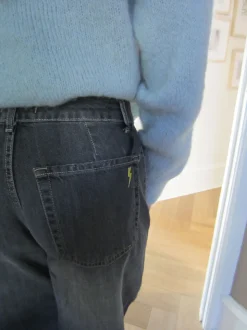 Alaia lavtaljede jeans med lyn detalje - Grå denim