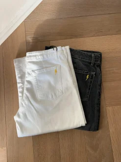 Alaia lavtaljede jeans med lyn detalje - Grå denim