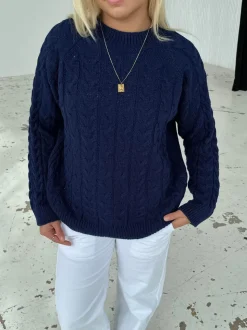 Alison striktrøje - navy