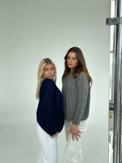 Alison striktrøje - navy