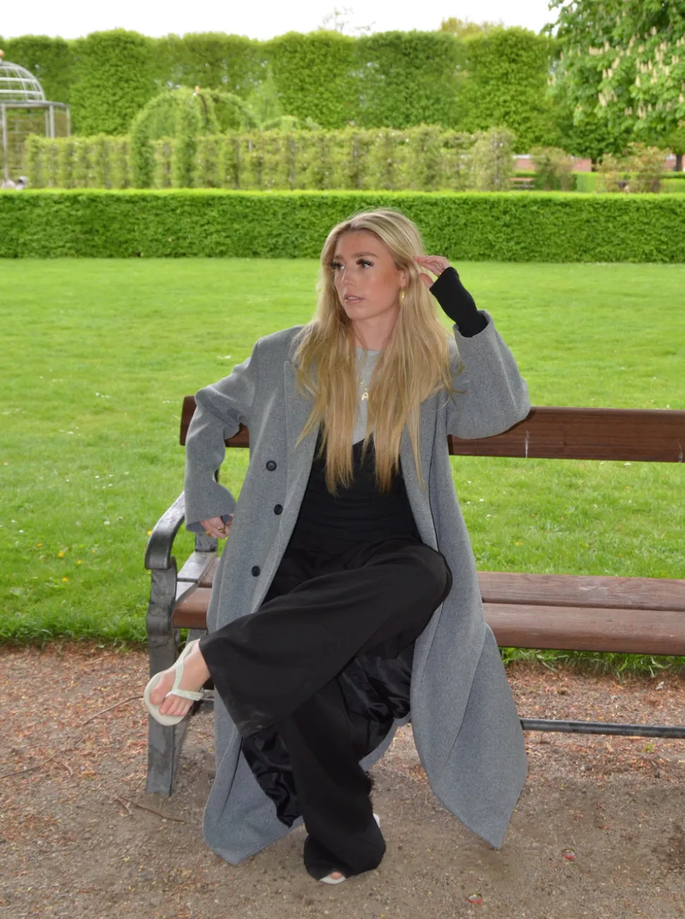 Alva oversized frakke - Grå