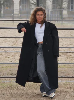 Alva oversized frakke - Sort