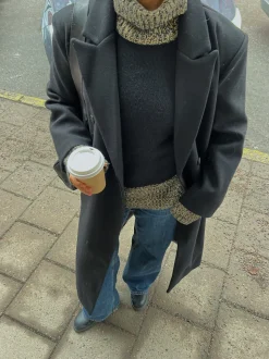 Alva oversized frakke - Sort