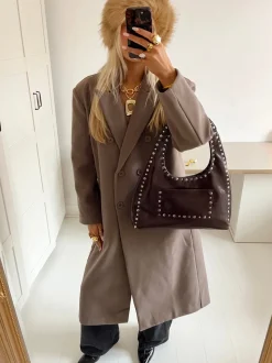 Alva oversized frakke - Taupe