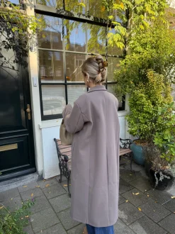 Alva oversized frakke - Taupe