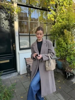 Alva oversized frakke - Taupe