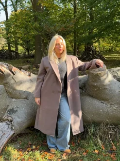 Alva oversized frakke - Taupe