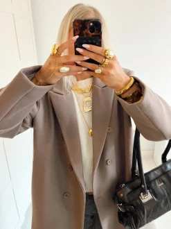 Alva oversized frakke - Taupe