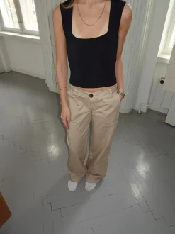 Ama lærredsbukser - Beige