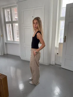 Ama lærredsbukser - Beige