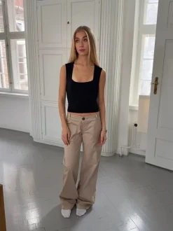 Ama lærredsbukser - Beige
