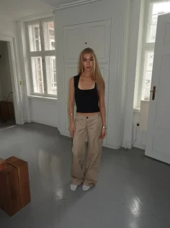 Ama lærredsbukser - Beige