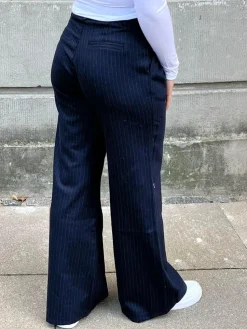 Amalia stribede bukser - navy