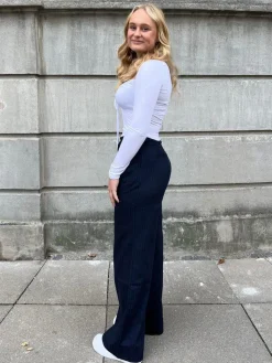 Amalia stribede bukser - navy