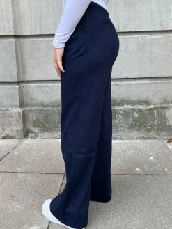 Amalia stribede bukser - navy