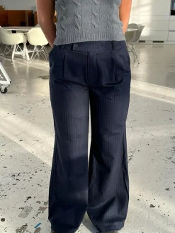 Amalia stribede bukser - navy