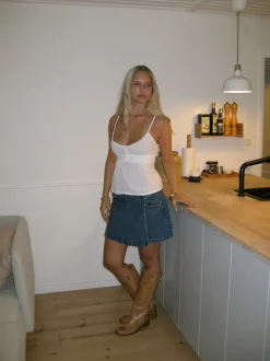 Amilie denimskort - Blå