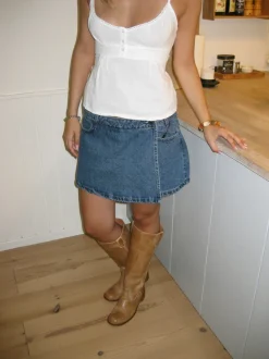 Amilie denimskort - Blå