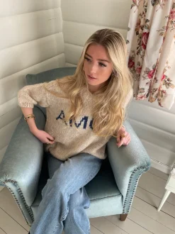 Amour striktrøje - Beige