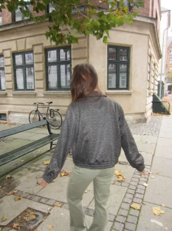 Ana herringbone bomberjakke - Brun