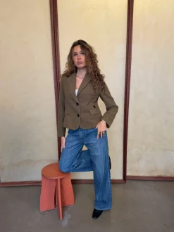 Anahita kort blazer - Kaki