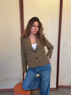 Anahita kort blazer - Kaki