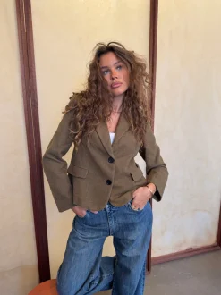 Anahita kort blazer - Kaki