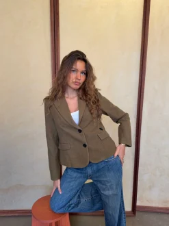 Anahita kort blazer - Kaki