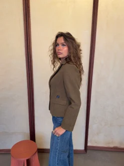 Anahita kort blazer - Kaki
