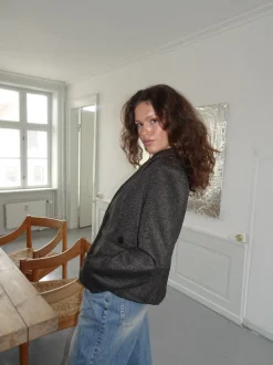 Anahita kort blazer - Mørkebrun/Sort