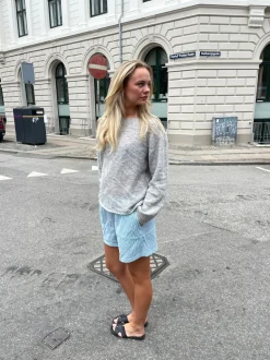 Andrea shorts med striber - Grøn/hvid