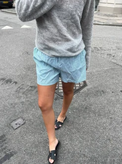 Andrea shorts med striber - Grøn/hvid