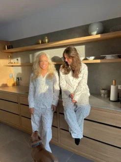 Ane pyjamas bukser med hjerter - Hvid