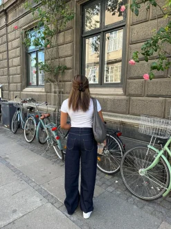 Anemon oversized jeans - Mørk denim