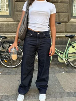 Anemon oversized jeans - Mørk denim