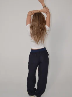 Angel hør bukser - navy