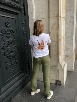 Anna Olympia hør bukser - Kaki
