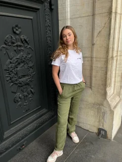Anna Olympia hør bukser - Kaki