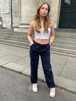 Anna Olympia hør bukser - navy