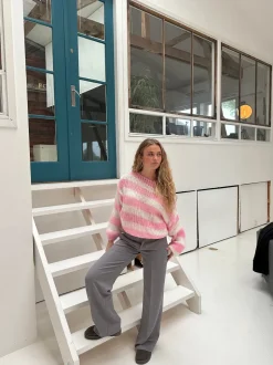 Anna Olympia lavtaljede suit bukser - Grå