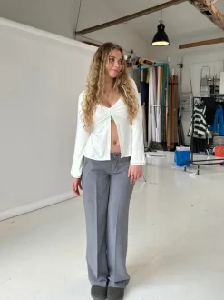 Anna Olympia lavtaljede suit bukser - Grå