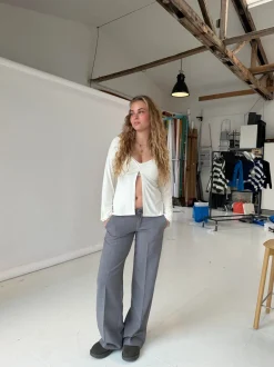 Anna Olympia lavtaljede suit bukser - Grå