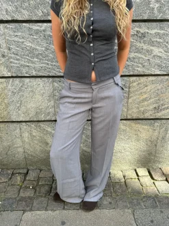 Anna Olympia lavtaljede suit bukser - Grå