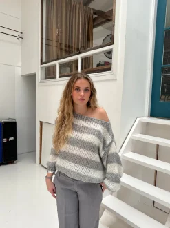 Anna Olympia striktrøje - Grå