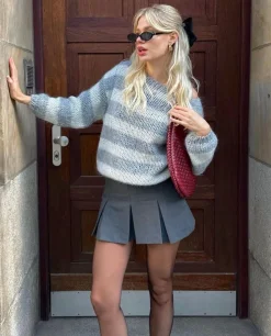 Anna Olympia striktrøje - Grå